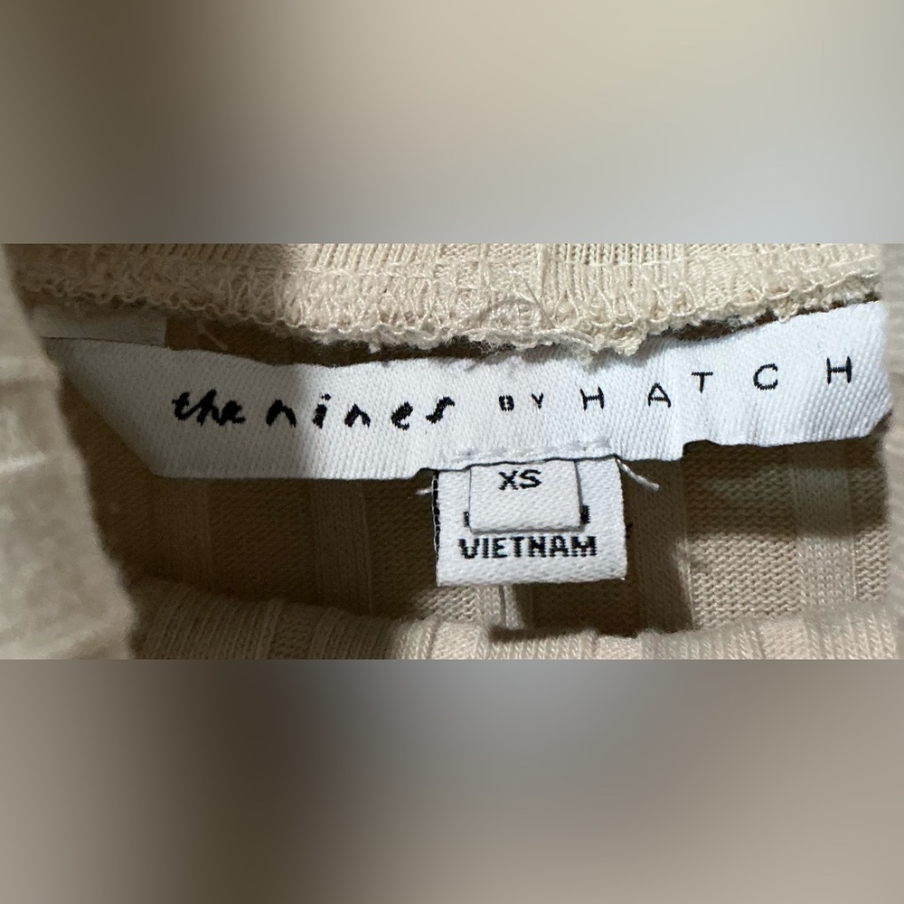 HATCH Ribbed Maternity Cream Turtleneck Midi Dress XS - Picture 4 of 5